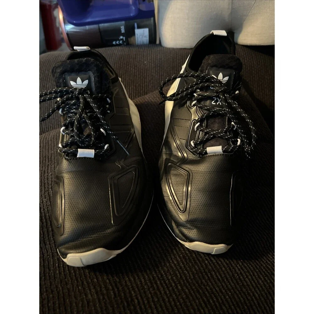 Adidas Men's ZX 2K Boost Running Shoes Black/White, Size 7.5